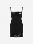 Carola – Backless Mini Dress with Hand-Stitched Mirrors