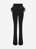 Marissa - Front Slit Trousers with Bow Details