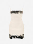 Carola – Backless Mini Dress with Hand-Stitched Mirrors