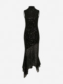 Reba - Sequin Midi Dress with Open Back