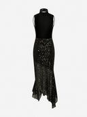 Reba - Sequin Midi Dress with Open Back