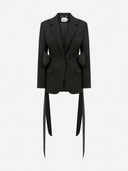 Tammy - Fitted Fit Blazer with Voluminous Taffeta Bow on Sides