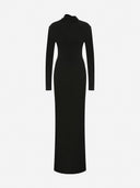 Idina - Turtle Neck Jersey Dress with Open Back