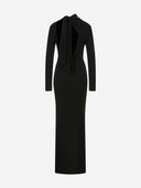 Idina - Turtle Neck Jersey Dress with Open Back