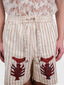 HARAGO Off-White Striped Shorts