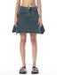 Asymmetric Reverse Denim Skirt