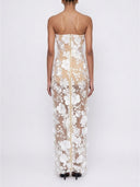 White Flora Sheer Embroidered Maxi Dress