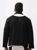 Black Panelled Overshirt - The Silk Road 