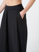 Black Sari pleated tailored trousers - The Silk Road 