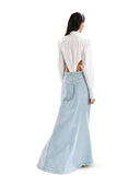 Blue denim skirt pants