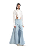 Blue denim skirt pants