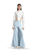 Blue denim skirt pants