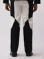 Border Panelled Trousers- Black