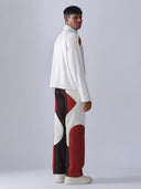 Border Panelled Trousers - Red