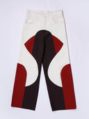 Border Panelled Trousers - Red