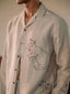 Beige Cats linen Shirt / Overshirt