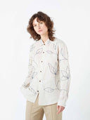 Neutral Moheli Pattern Shirt - The Silk Road 