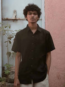 Do me a solid - Black Linen Shirt