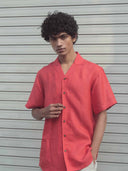 Do me a solid - Red Linen Shirt