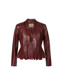 Double A Brianna II Leather Jacket Burgundy