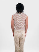 Embroidered Net Tank Top