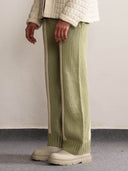 Fibula Striped Hand-knitted Pants - Pista Green