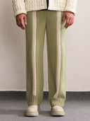 Fibula Striped Hand-knitted Pants - Pista Green