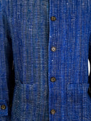 Blue Spread Collar Jacket