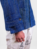 Blue Spread Collar Jacket