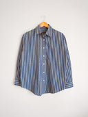 Indigo & Creme Stripe Cotton Shirt