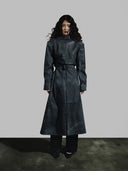 Austin Leather Coat Washed Grey