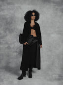 Astrid Suede Coat Black