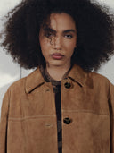 Gemma Suede Coat Beige