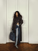 Gemma Leather Coat Pewter