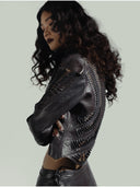 Kiarra Leather Jacket Pewter