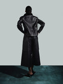 Liana Leather Shirt Black Croc