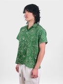 Kantha-embroidered cotton shirt