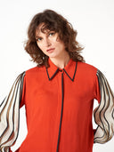 Lava Red Multibinding Full Sleeve Shirt