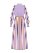 Lilac Silk Shirt Dress with Hand Bound Pleats - The Silk Road 