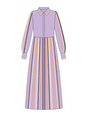 Lilac Silk Shirt Dress with Hand Bound Pleats - The Silk Road 