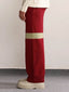 Fibula Striped Hand-knit pants- Red - The Silk Road 