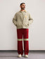 Fibula Striped Hand-knit pants- Red - The Silk Road 