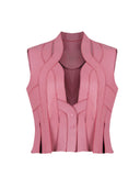 Brianna Leather Vest Blush Pink
