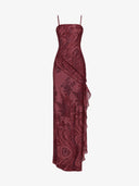 Seren Bordeaux Botanical Maxi Dress