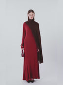 Cherry Wine Backless Maxi Dress