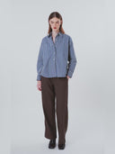 Indigo & Crème Stripe Cotton Shirt