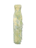 Seren Botanical Strapless Maxi Dress