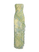 Seren Botanical Strapless Maxi Dress