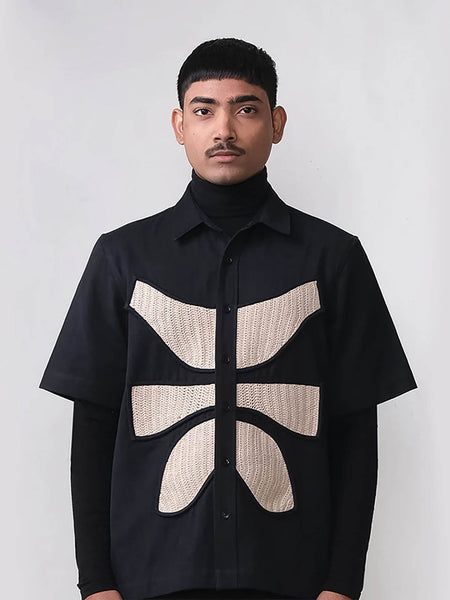 トップス L'Or Asymmetry Collar Shirt 21SS BLACK CLASSIC SHIRT WITH HALF OPENING - Jan Sober