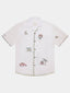 White Cross border Embroidery Shirt - The Silk Road 